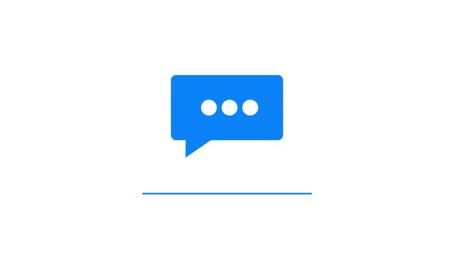 Blue rectangular button and underline on white background