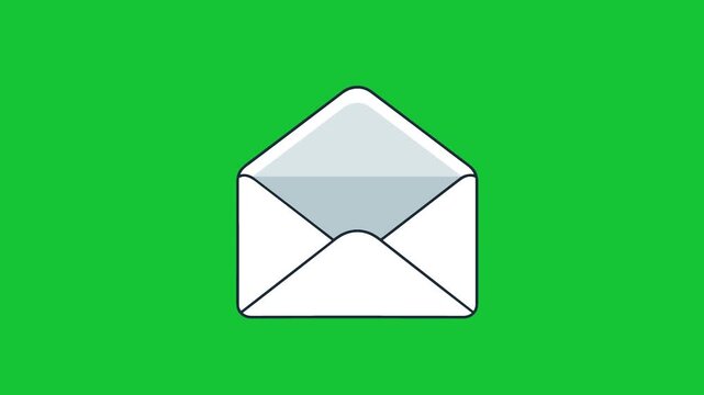 White open envelope paper mail icon.