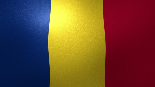 Waving romanian flag symbol of national pride