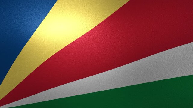 Waving flag of Seychelles in the wind