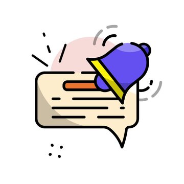 Notification bell ringing above speech bubble animation clip showing social media alerts and modern message updates for digital communication and interactive technology concepts
