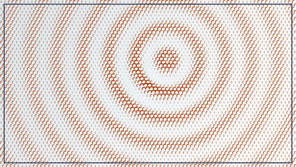 Abstract background, with concentric circles, of small orange, crescent shapes on, a white backdrop, creating a ripple, or target pattern effect isolated on a transparent background © Global
