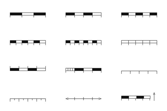 Graphic scale bar set for architectural drawings and maps