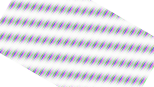 Abstract background, with curved diagonal, bands of green, and purple dots, on a black, surface, creating a, rhythmic and flowing, wave pattern effect isolated on a transparent background