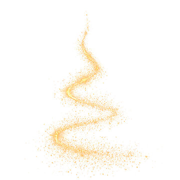 Golden Spiral Light Christmas Tree Holiday Graphic