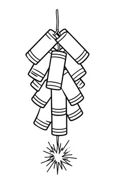 Chinese New Year Hanging Firecracker String Illustration