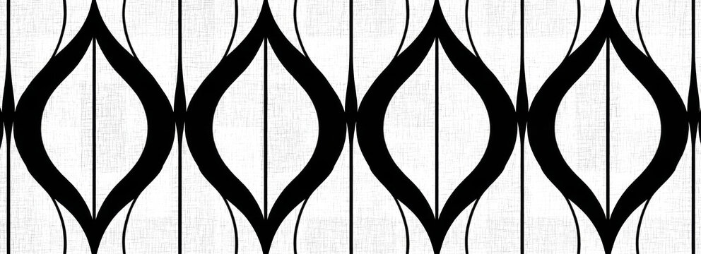 Abstract Black and White Geometric Repeating Pattern