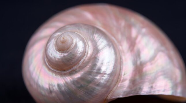 Pearlescent Seashell Spiral Macro Ocean Nature Detail Background