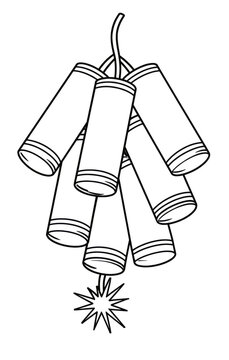 Firecracker String Outline Art for Lunar New Year