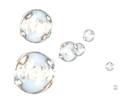 Clear Transparent Soap Bubbles Floating Graphic Element