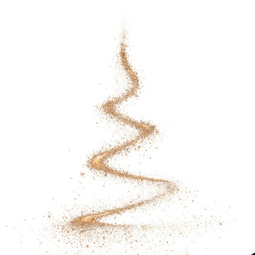 Golden Coniferous Christmas Tree Sparkle Graphic