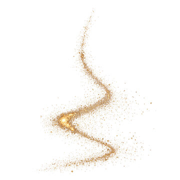Glittering Golden Christmas Tree Particle Illustration