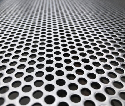 Metal lattice background with round dot elements.