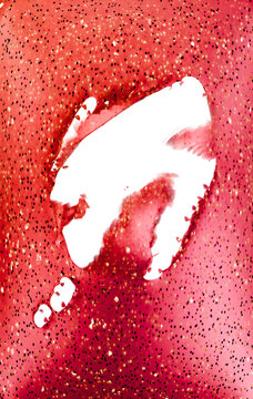 decorative red wrapping paper ripped open, transparent background
