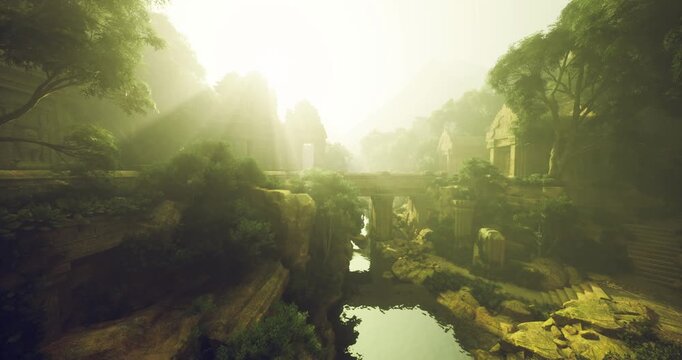 secluded waterfall cascading into canyon pool, emerald water collecting in calm basin, surrounding cliffs draped with ferns and moss, scene suggests quiet