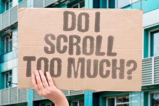 "Do I scroll too much?" Screen time raises real doubts. DOUBT. HABIT. TIME. WORRY.