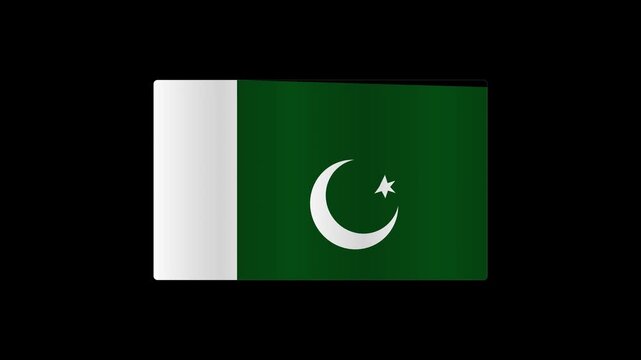 Pakistan National Flag Waving in Patriotic Background