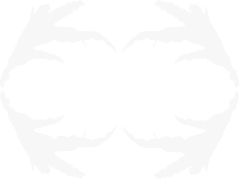 Abstract White Symmetric Monster Claw Scratch Marks Silhouette Vector Illustration