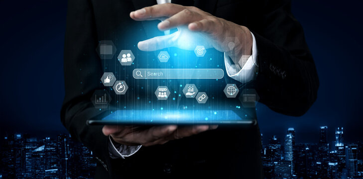 Search bar representing digital marketing, SEO analysis, and network data management Parse