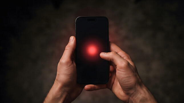 smartphone emergency alert red notification light on screen