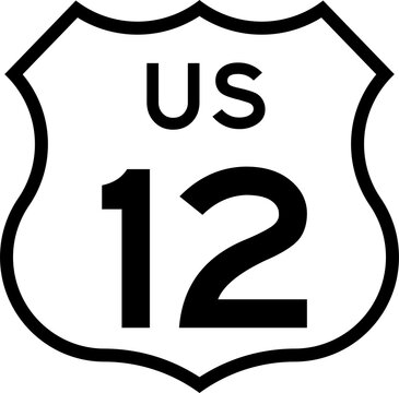 US Route 12 Emblem Badge Background Removed