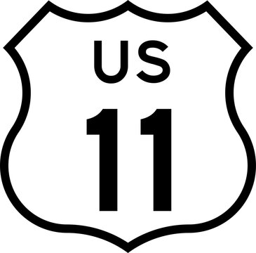 US Route 11 Emblem Badge Background Removed
