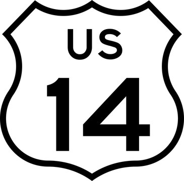 US Route 14 Emblem Badge Background Removed