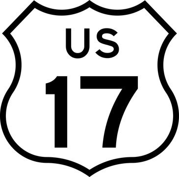 US Route 17 Emblem Badge Background Removed