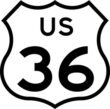 US Route 36 Emblem Badge Background Removed