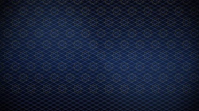 Sapphire Islamic geometric lattice pattern animated seamless loop 4K