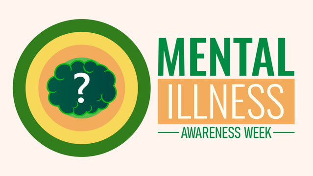 Mental Illness Awareness Week, Banner poster desig celebrated in October. Perfect for background,holiday event,campaign,Header design,Social media,Vector Illustration