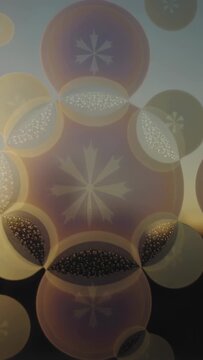 Vertical video: Shifting decals reacting to sun moving at window, making flare and showing beads