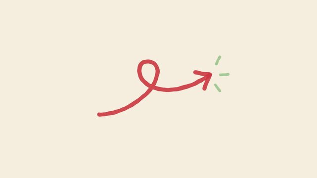 Hand drawn curly arrow watercolor animation cream paper background
