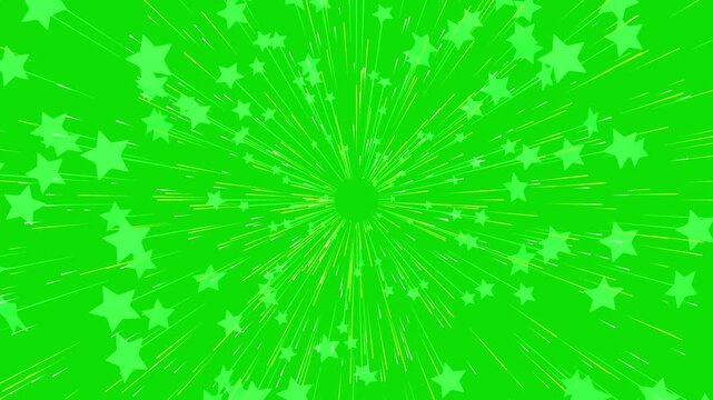 Animated background filled with stars moving away from the center towards the edges