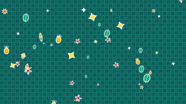 Tropical Fruit Floral Pattern Loop Animation