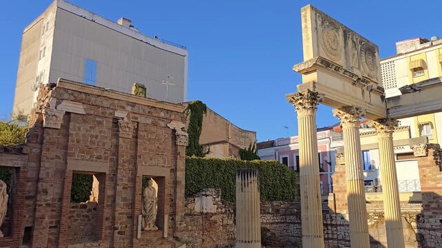 The Portico del Foro Municipal de Augusta Emerita (Portico of the Municipal Forum) in Merida, Spain