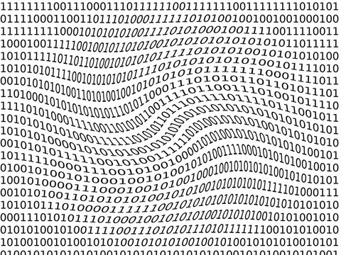 Wavy binary code digits creating an abstract digital data security background