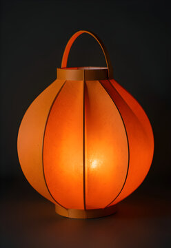 Paper pumpkin lantern with clean curved ribs