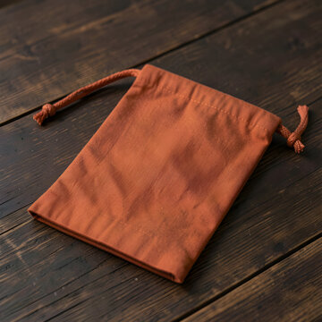 Folded fabric treat pouch with a simple drawstring