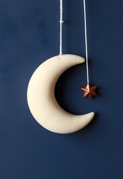 Moon and star paper hanging ornaments