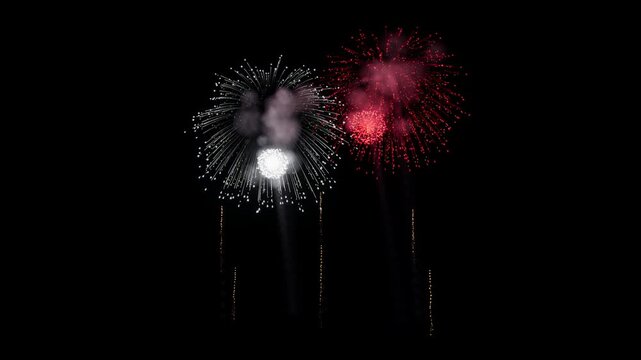 Libya Flag Color Fireworks Centered 3D Animation