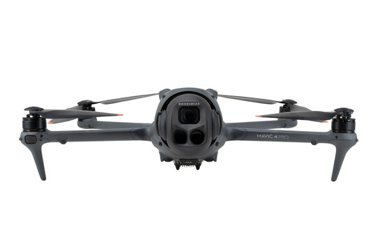 Jelgava, Latvia - May 20 2026: DJI Mavic 4 Pro drone isolated on white background