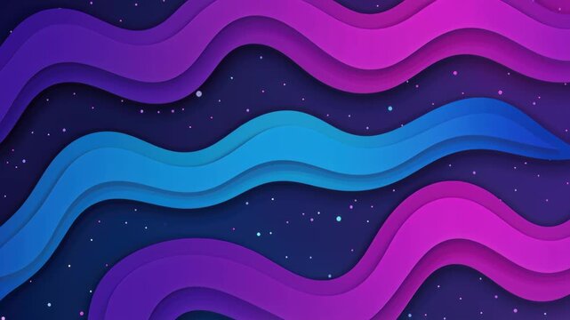 Abstract Wavy Background: A mesmerizing abstract background featuring flowing waves of purple, pink, and blue set against a dark, starry night sky, creating a sense of depth and tranquility.