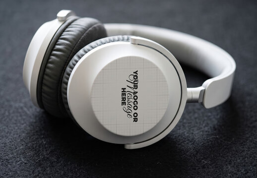 Headphones Resting Logo Music Branding Mockup