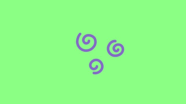 vector animated purple spiral swirls moving or rotating to represent dizziness