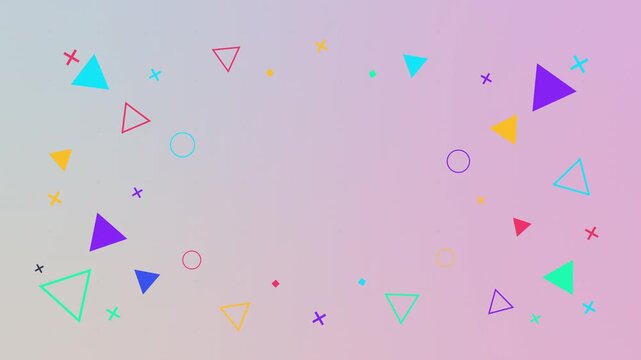 Abstract geometric pattern animation with colorful shapes, texture, element, icon, symbol, flat design, ornament, line, outline loop