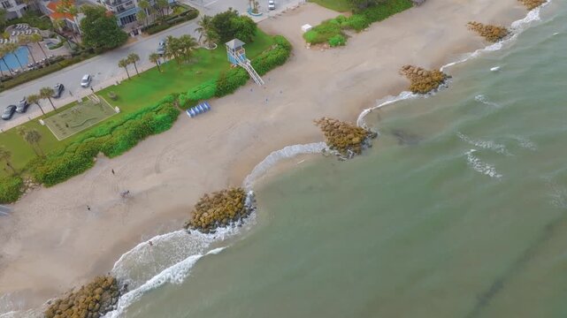 aerial drone view of Deerfield Beach, Florida