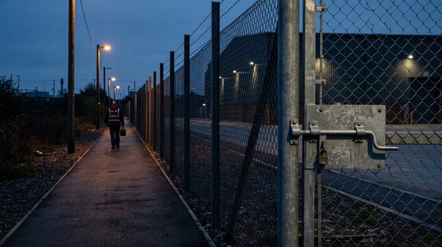 Closed side gate marks the end of night inspection