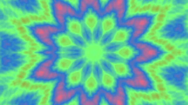 Colorful kaleidoscope patterns pulsing with vibrant blurry textures