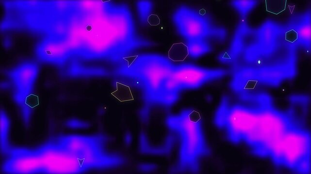 Abstract swirling fluid art motion graphic with vibrant neon blue and purple liquid texture, mesmerizing hypnotic design element